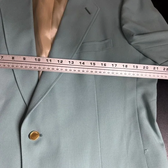 Kuppenheimer Sportsman Collection Teal Blue Wool Blend‎ Blazer Jacket Mens 42L